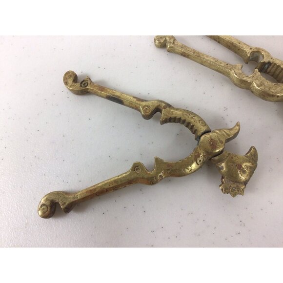 Vintage Solid Brass Rooster Head Nutcracker Lot of 3 - Picture 5 of 5